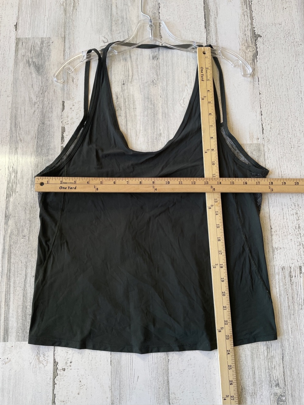 lululemon athletica Dark Khaki Green Strappy Tank Top with sheer layer SZ M - Picture 7 of 8